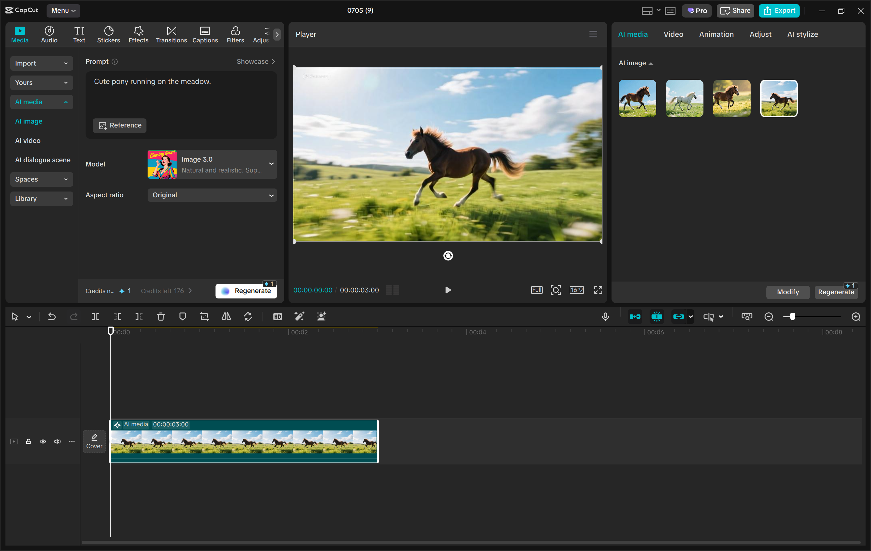 Interface of the CapCut desktop video editor - a perfect tool for free AI photo to video conversion
