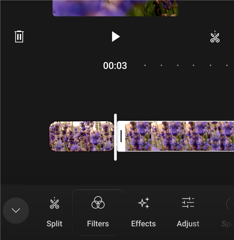 Split video in YouTube Create