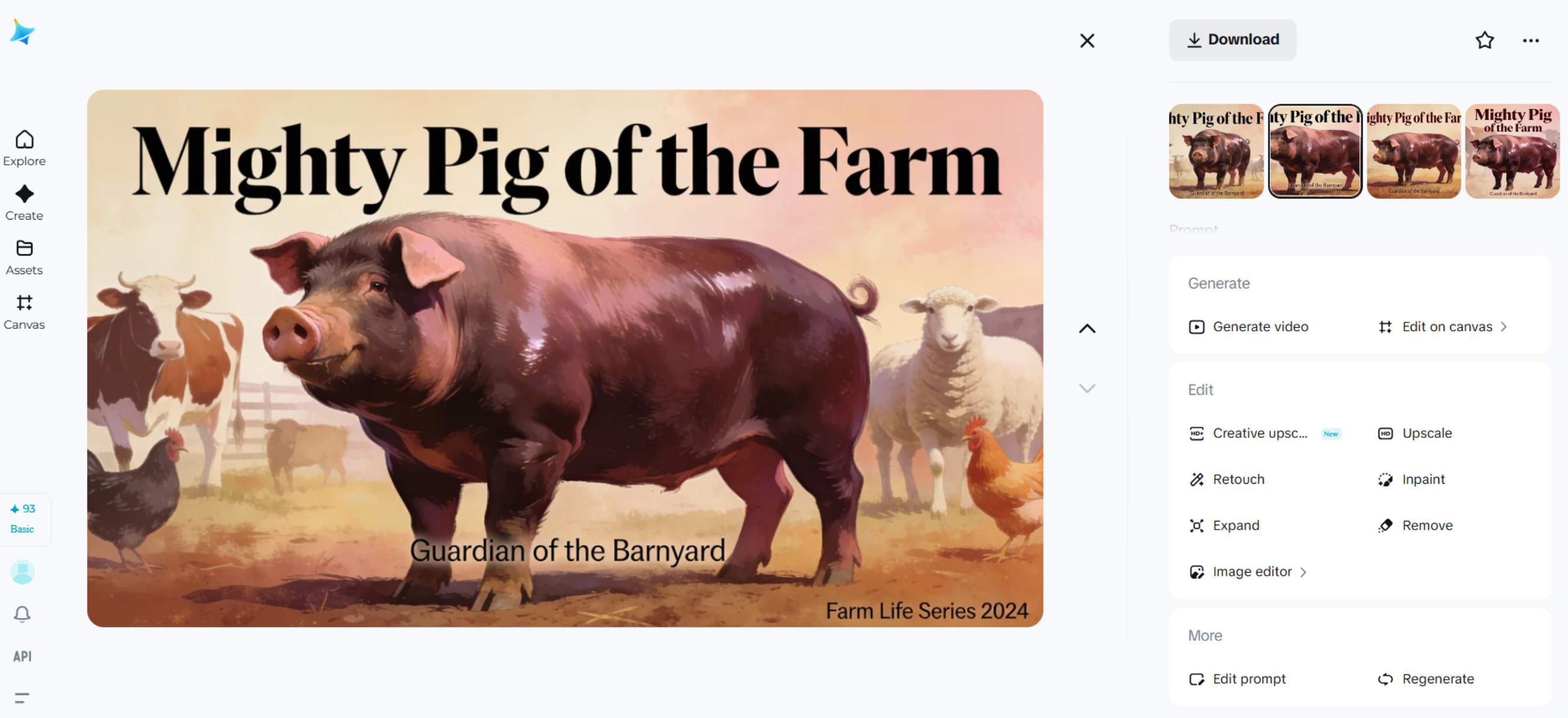 Descărcați afișul fermei de animale pe Dreamina