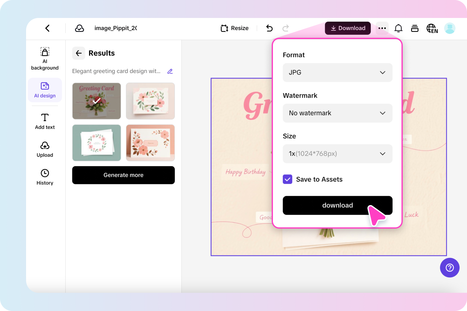 Chọn và tải xuống