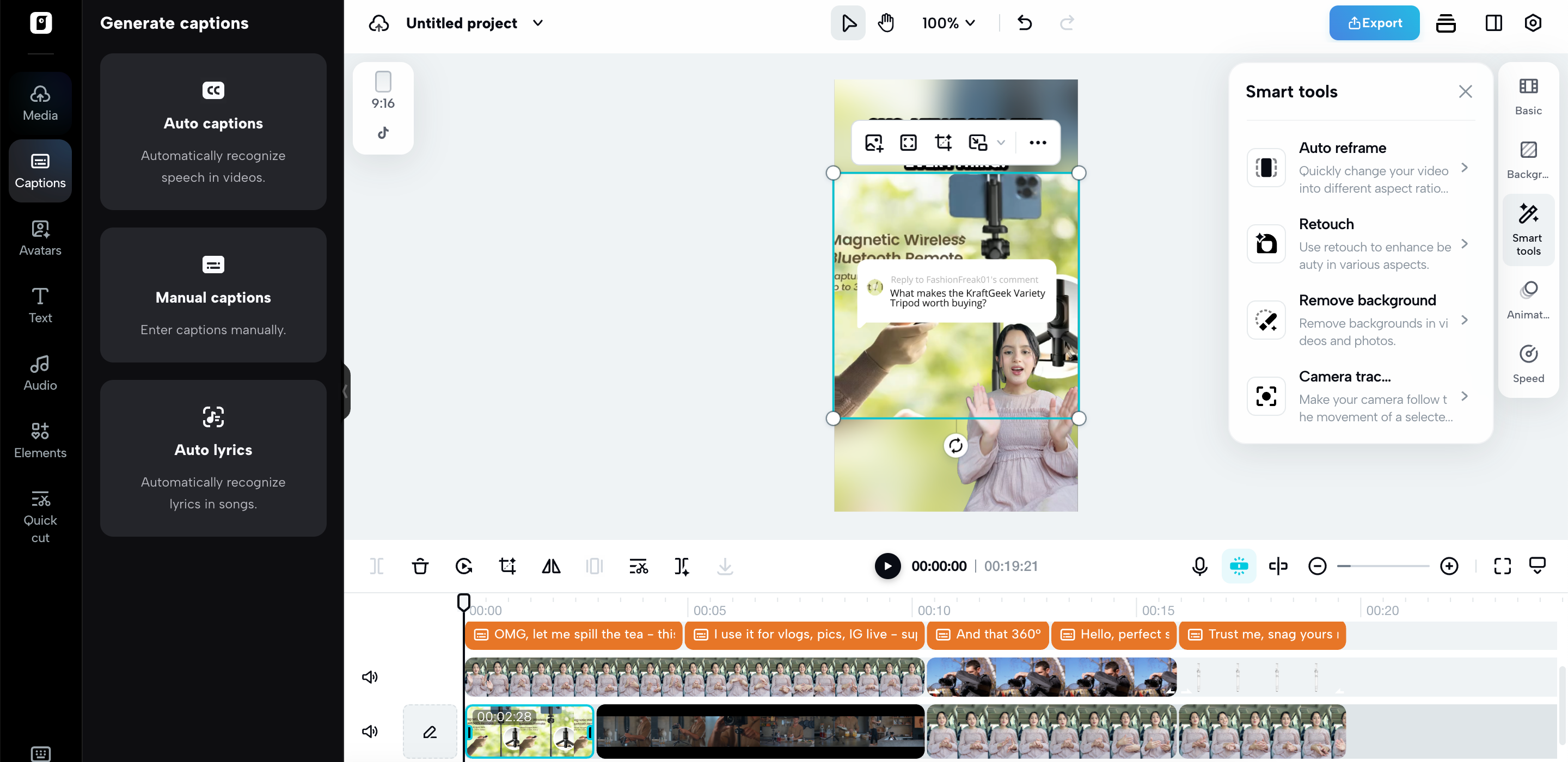 AI na pag-edit ng video para sa iyong video
