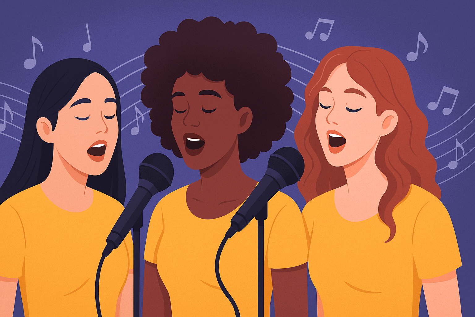 Female trio singers AI voice trends