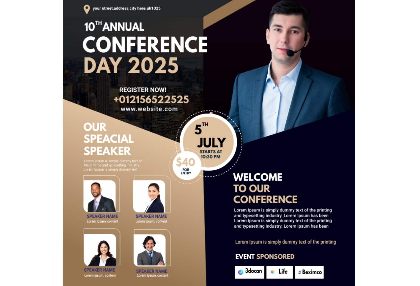 Formal corporate event flyer