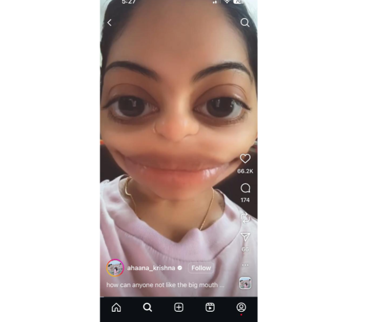 Instagram Big Mouth filter