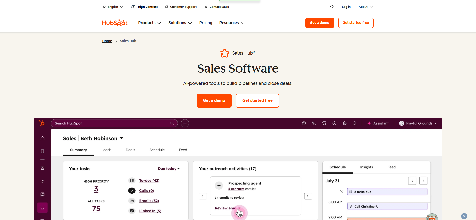 Sales performance with HubSpot Sales Hub