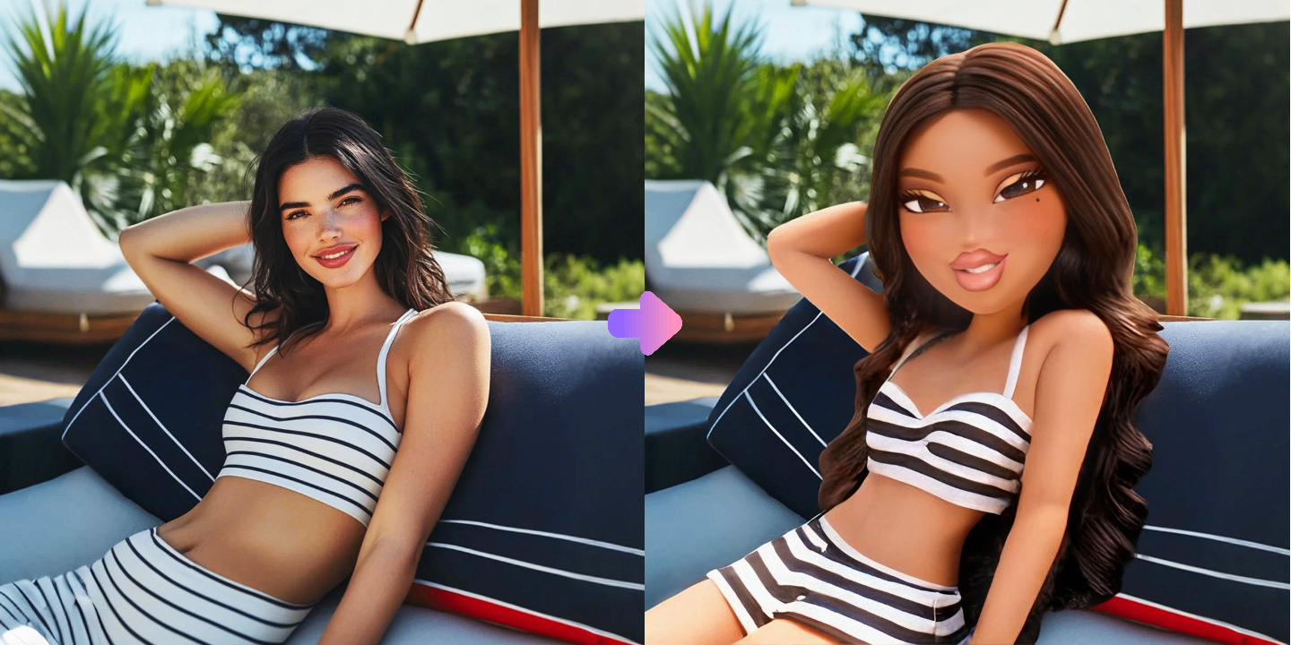 AI Bratz -hahmosuodatin valtaa internetin