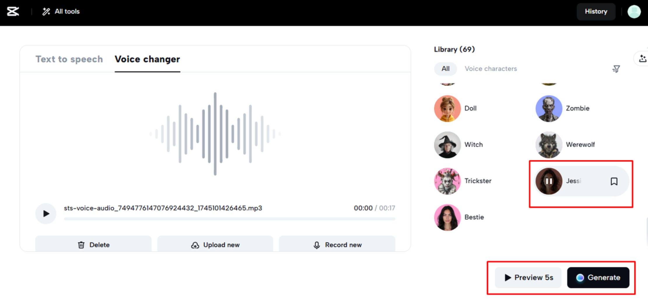 Použití funkce měniče hlasu k úpravě zvuku