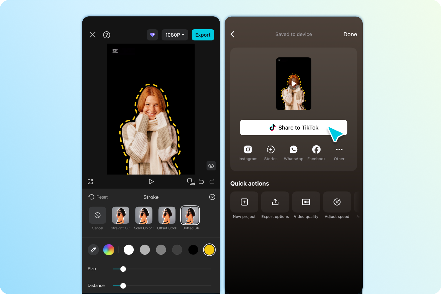 Customize with creative elements and export