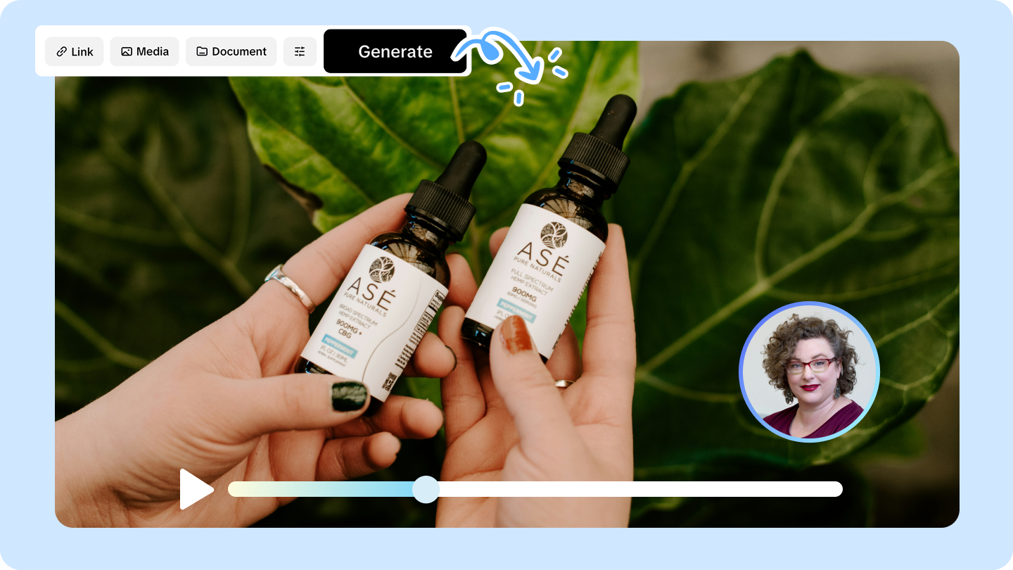Product link to video ad