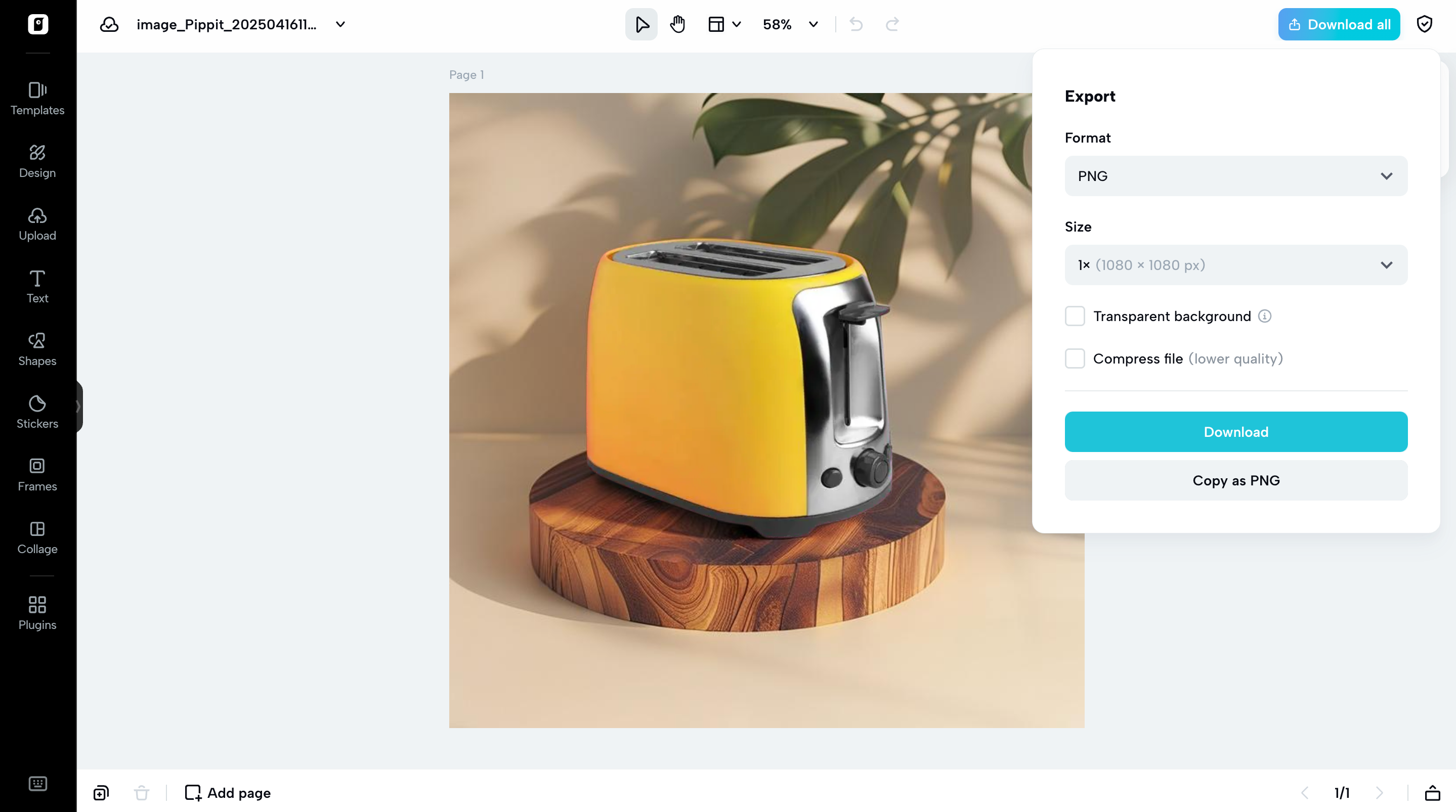 Exporting your image
