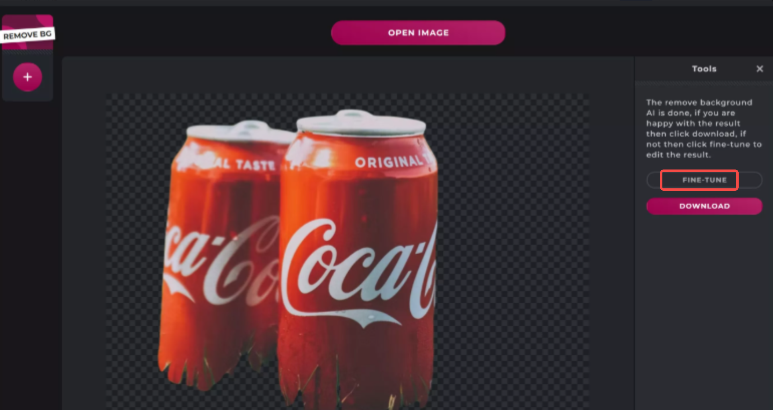Removing the background from an image in Pixlr