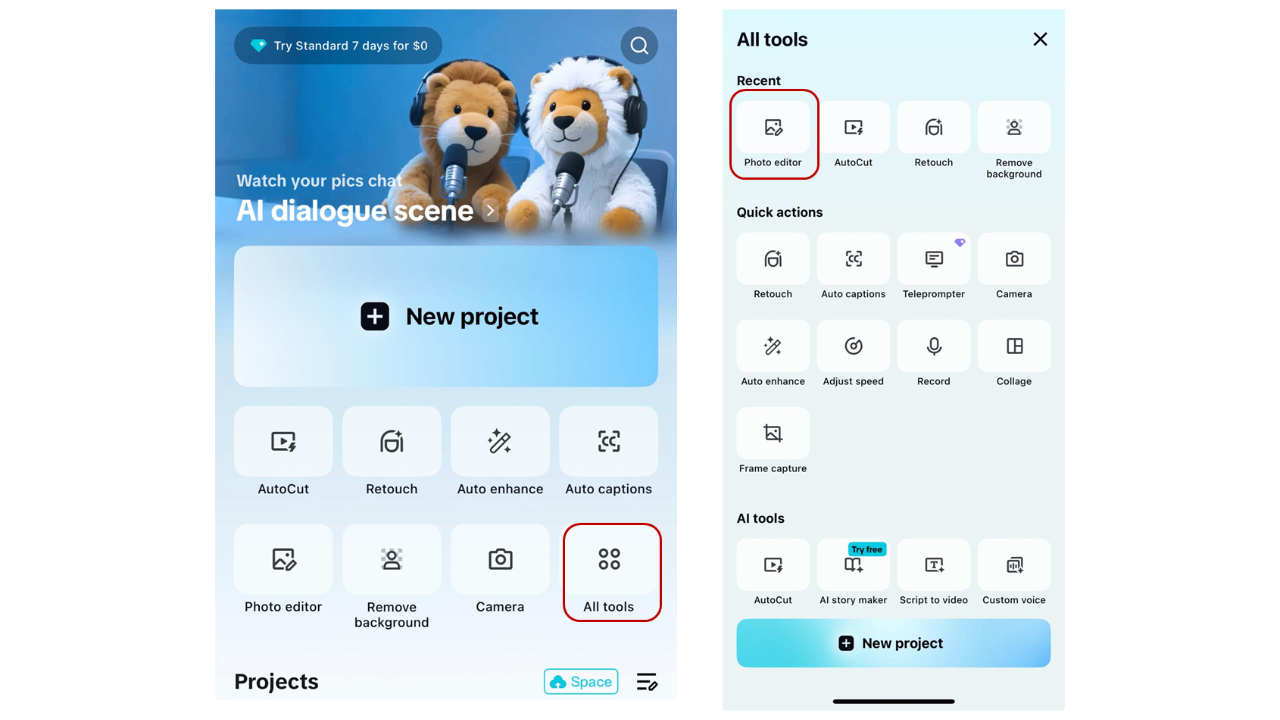 Edit photos with Photo editor