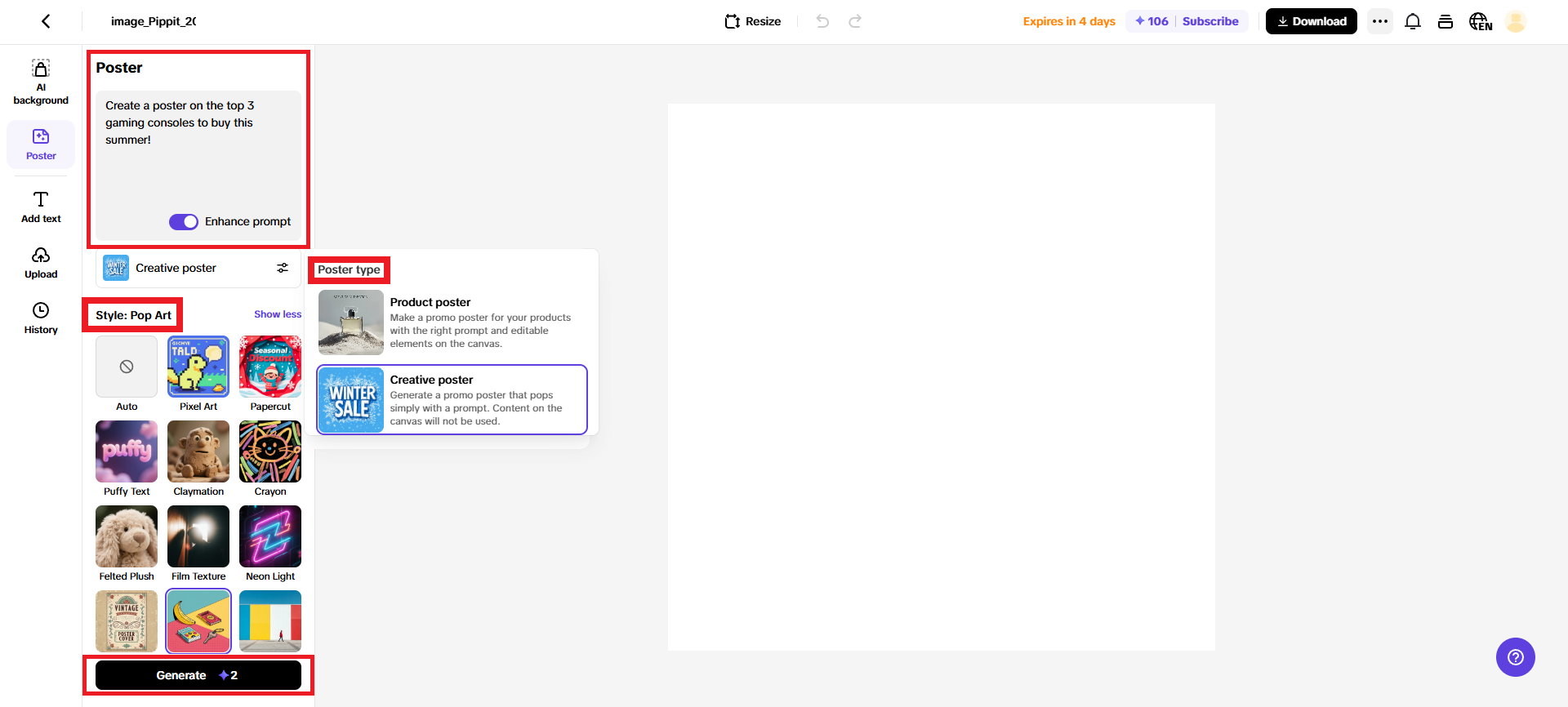Generate your poster