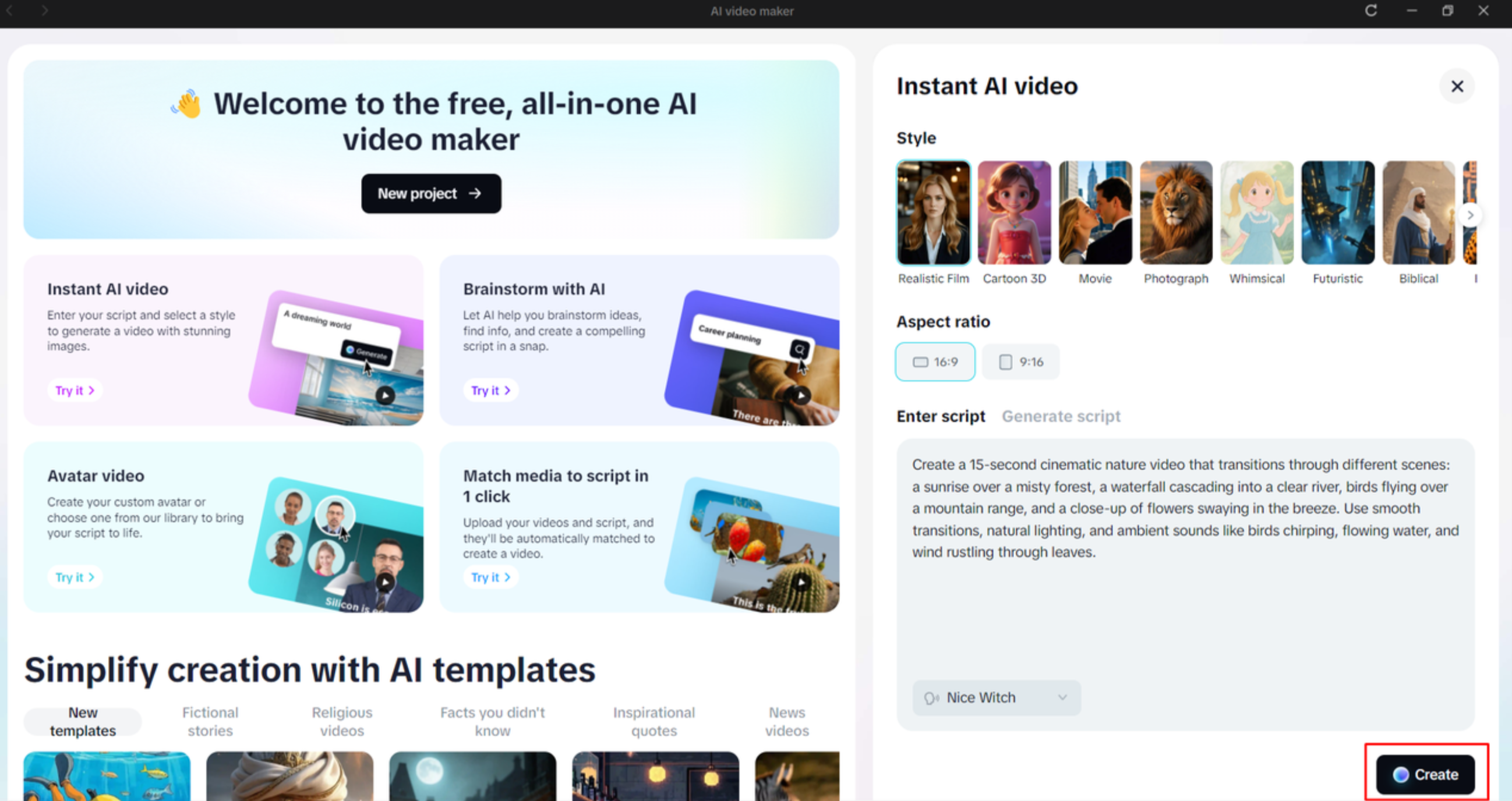 Generierung eines Videos aus einem Skript im CapCut Desktop-Video-Editor