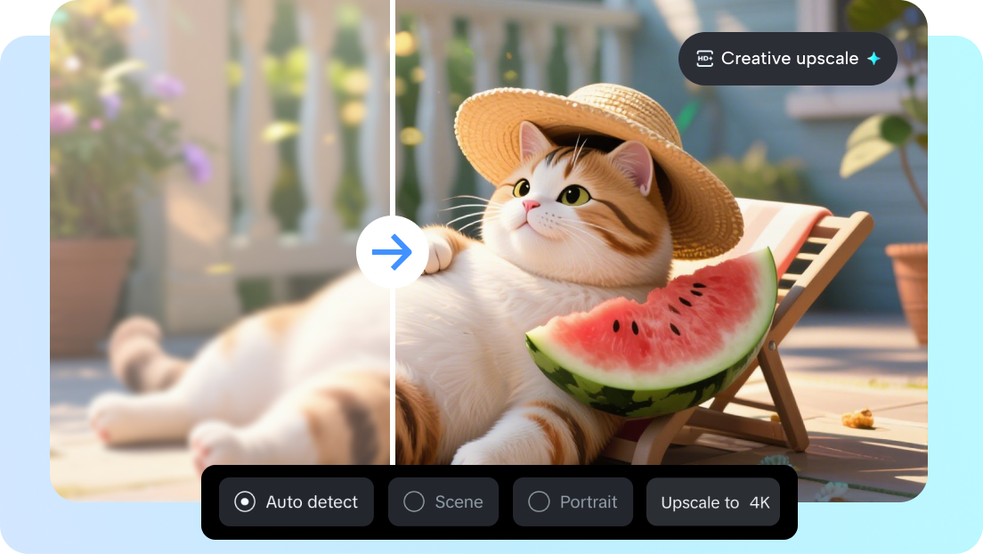 2. Upscale photos to amplify size with Creative upscale