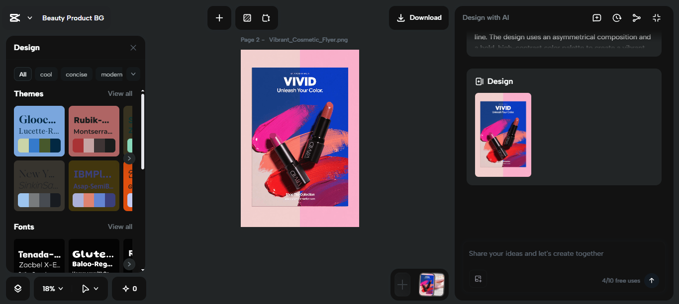 Editing interface of the CapCut desktop video editor