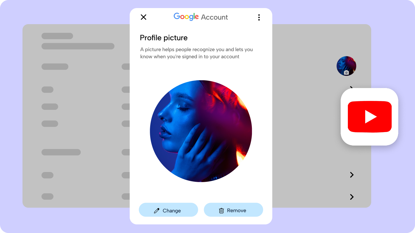 how to change google account photo