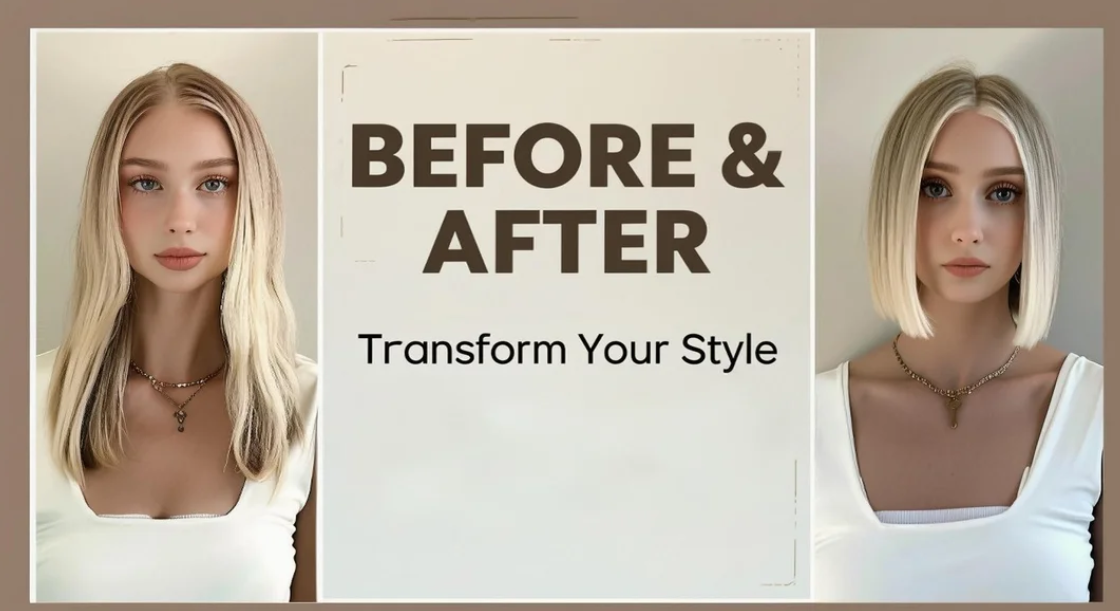 長い髪を短くするヘアカットのビフォーアフター