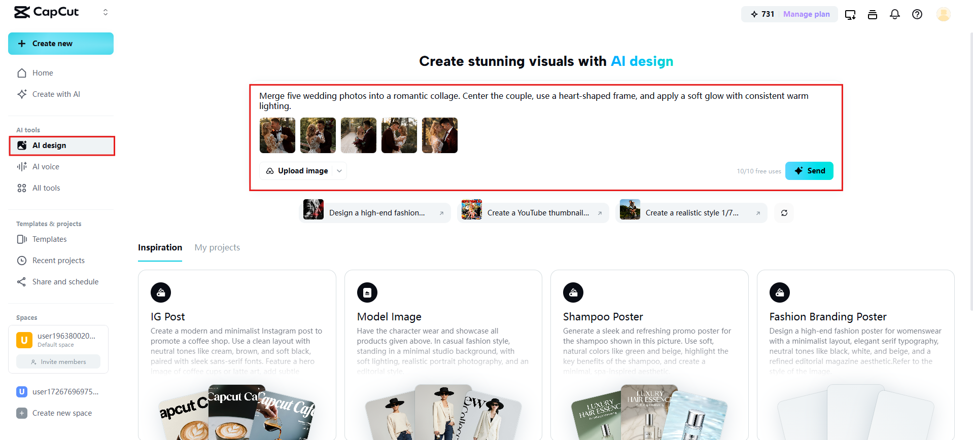 Sube imágenes o ingresa un texto