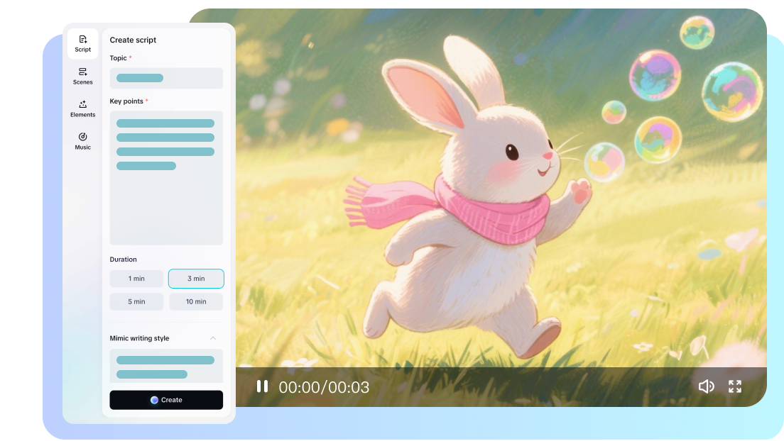 Script creation with image to video AI free online using CapCut Web