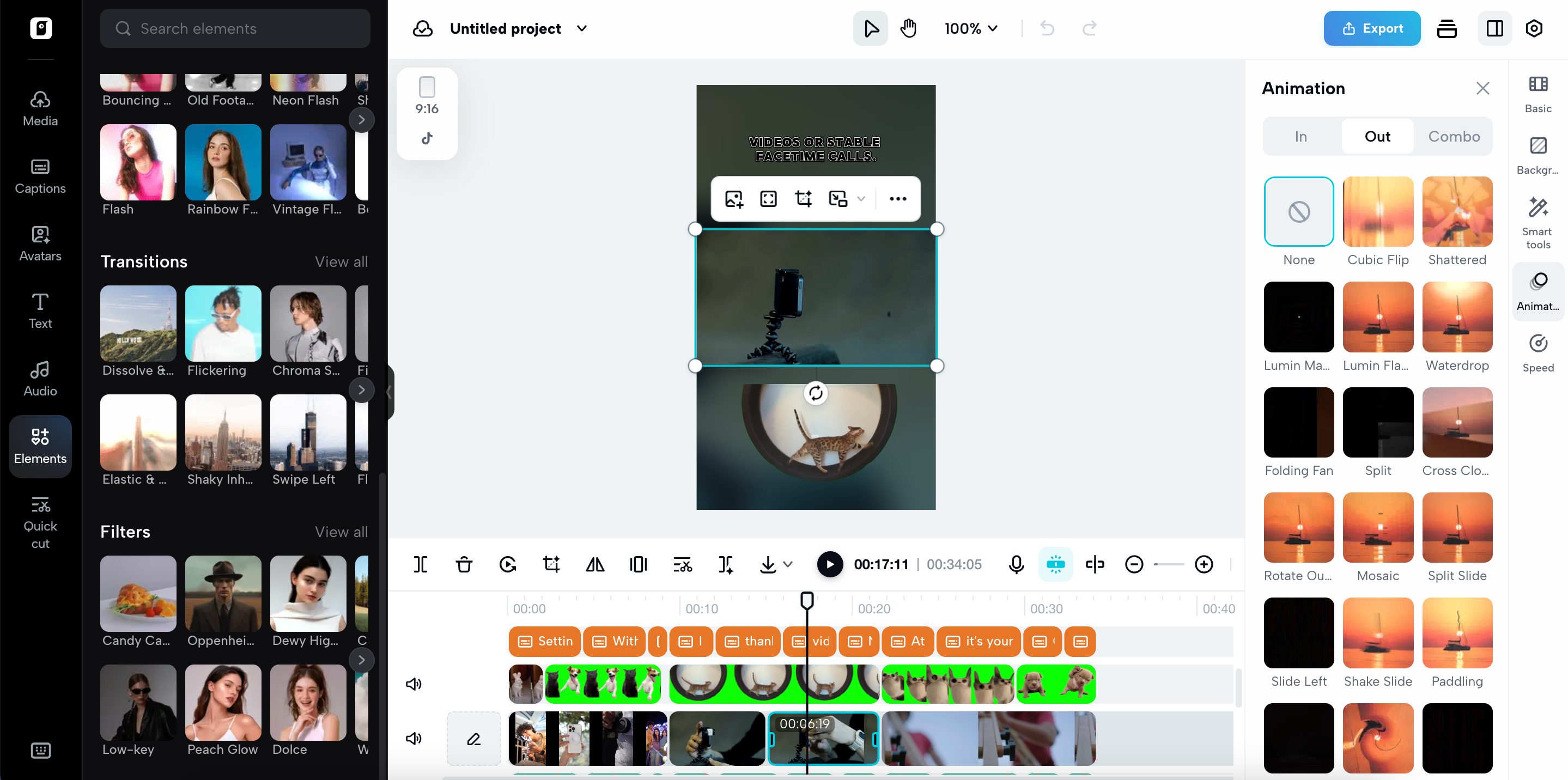 Advanced effects, filters & transitions