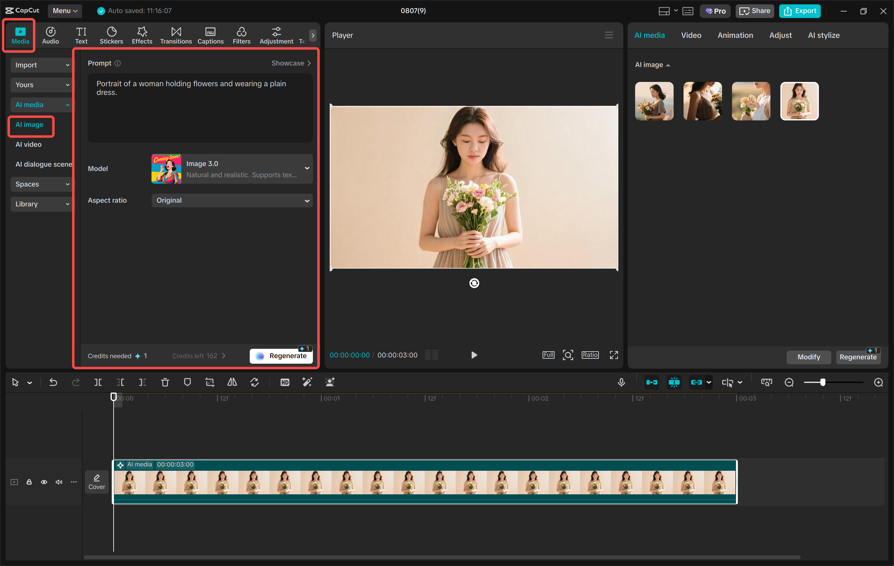 Converting text to an image with the CapCut desktop video editor