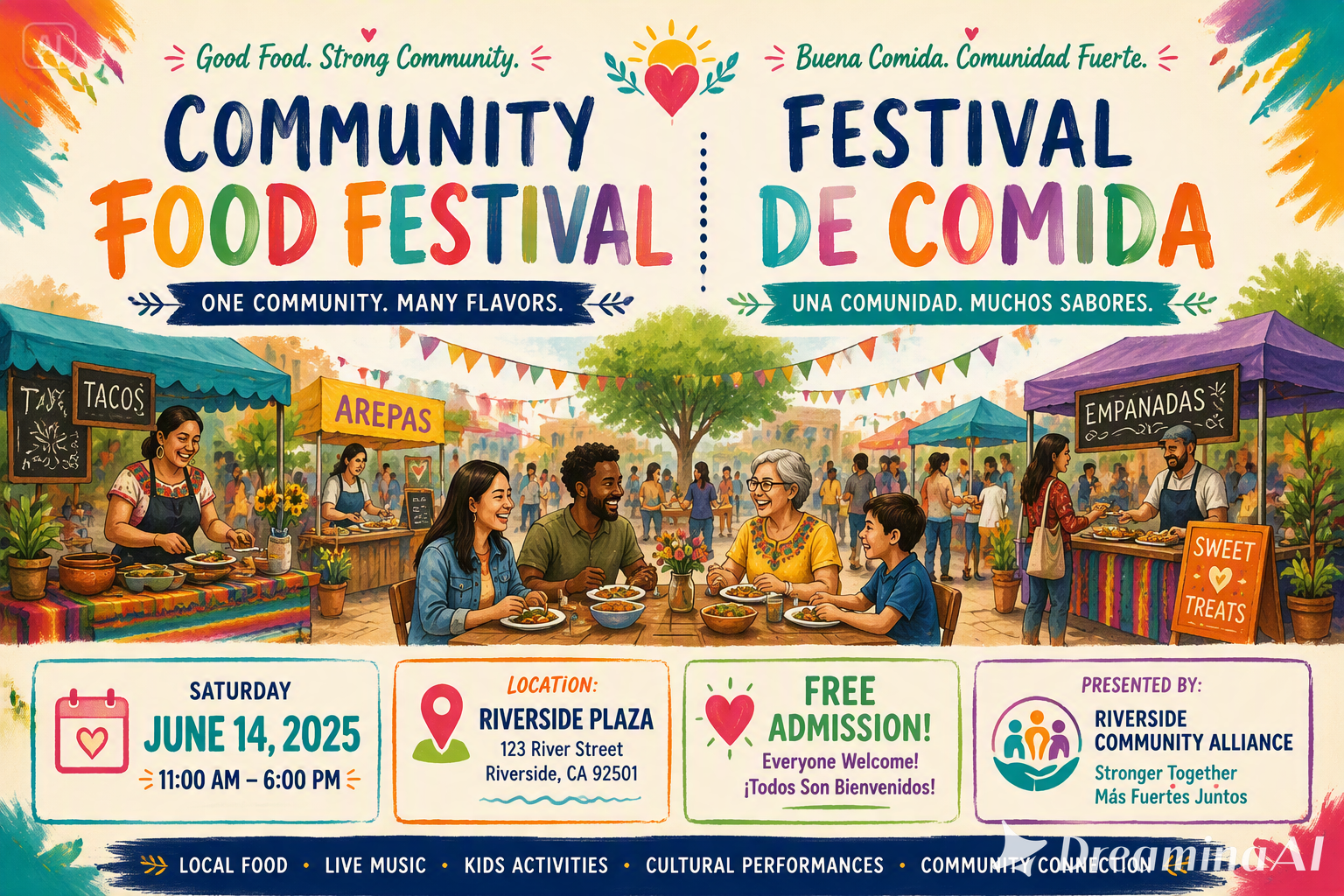 Multilingual community poster