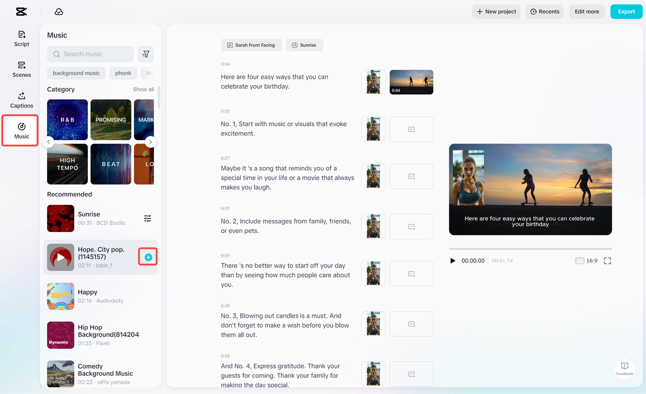 Add background music