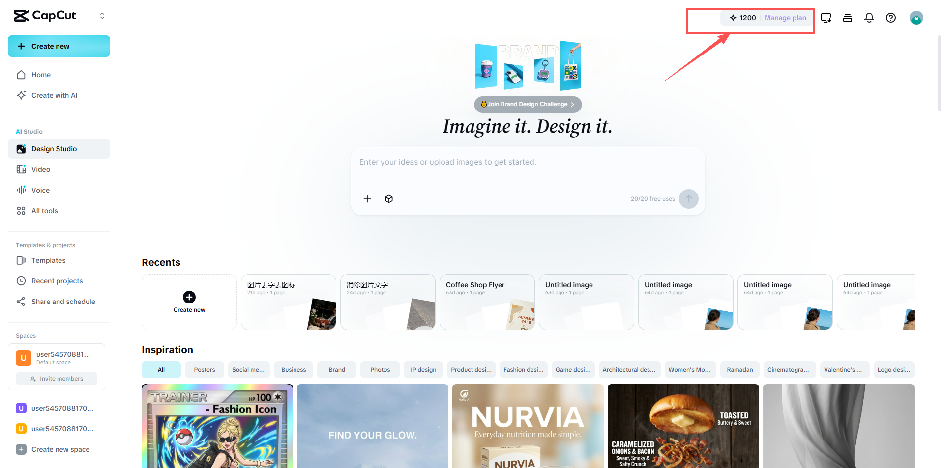 AI kredi bakiyesini görüntülemek için krediler