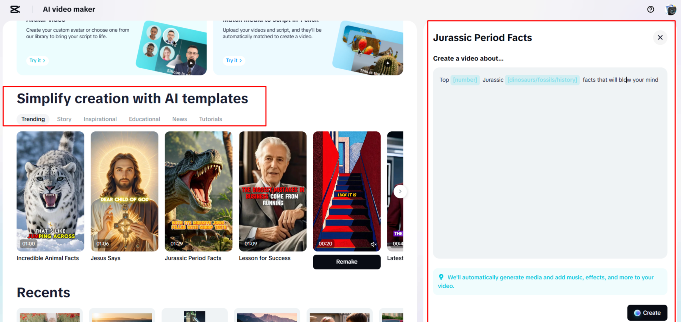 Öffnen von CapCut Web's KI-Videoersteller