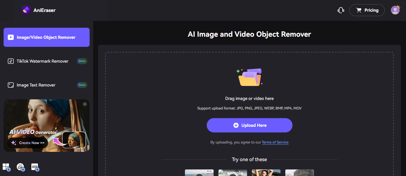 Importera din video till Media.io