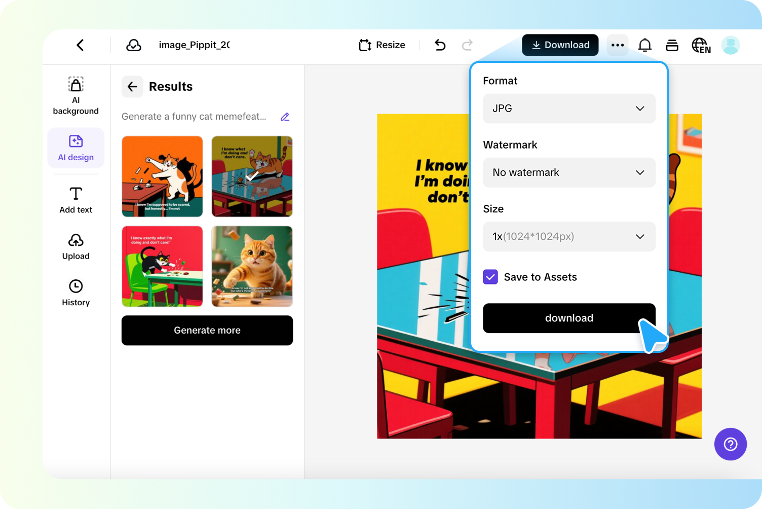Customize and download the design