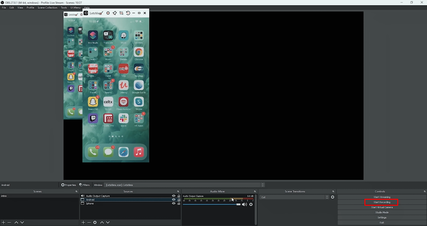 Record your display in the OBS recording