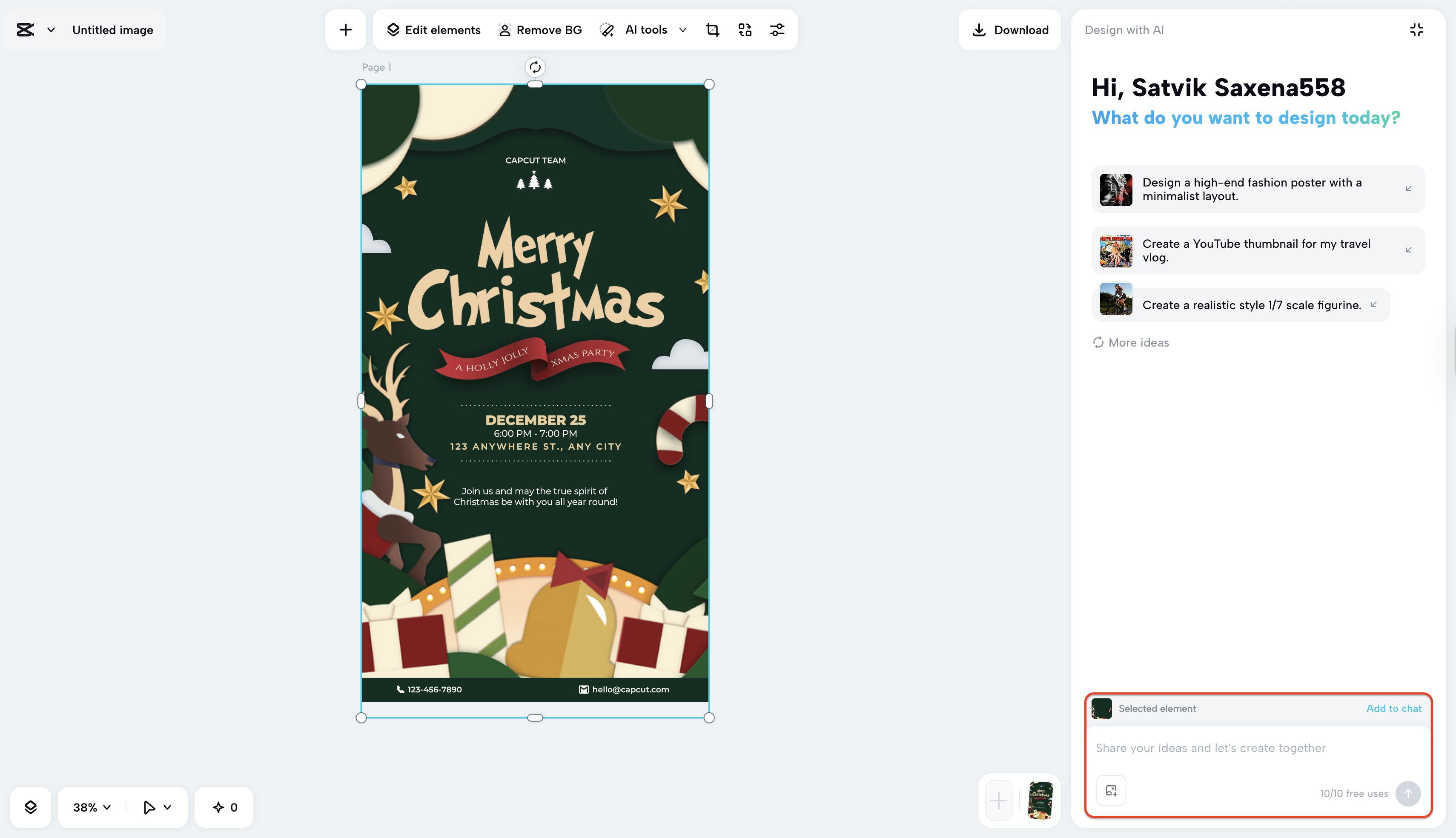Prompt and refine your element
