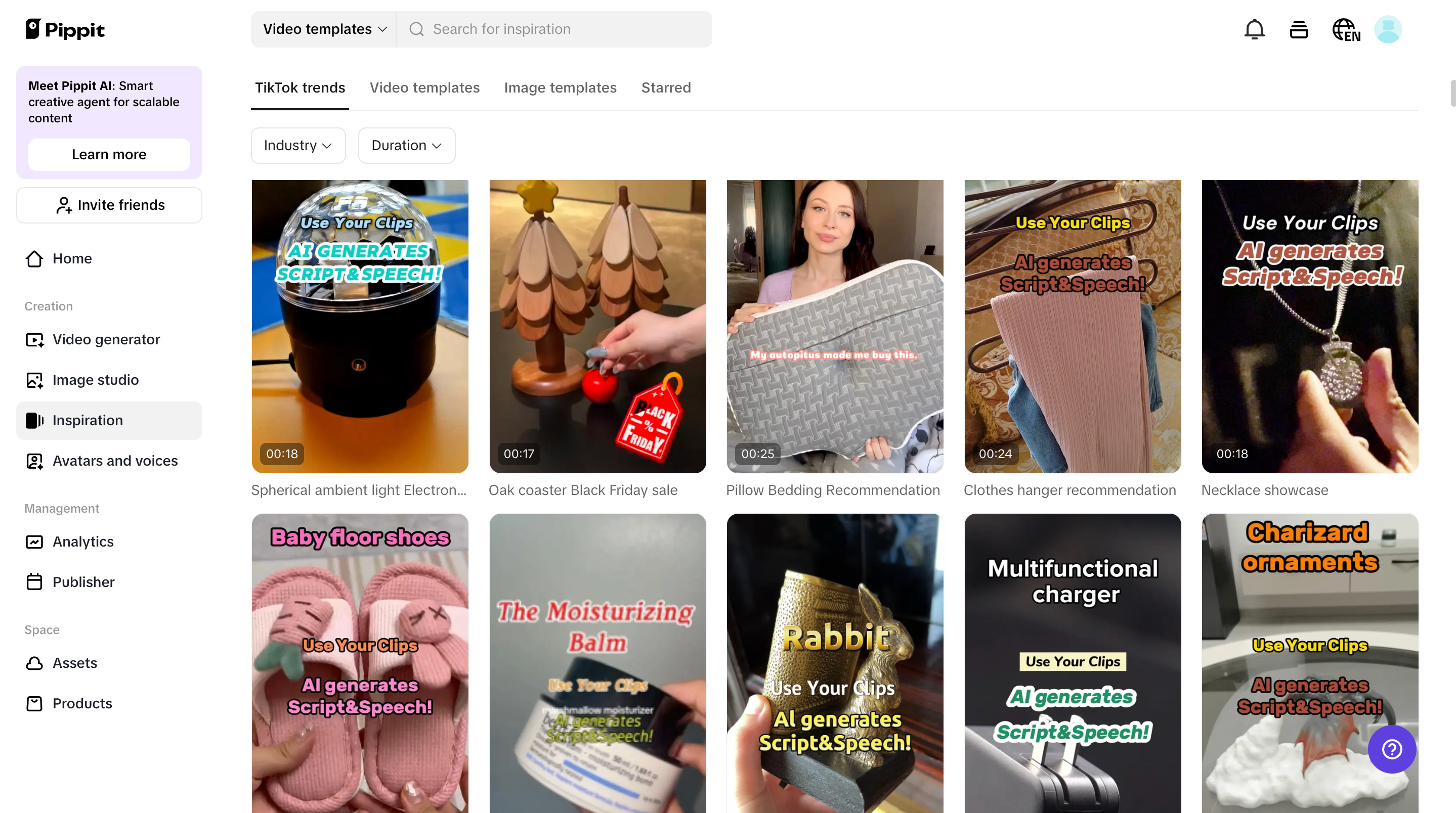 Templates personalizados para vídeos curtos