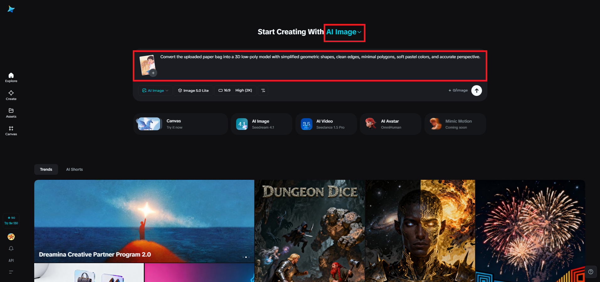 Carregue uma imagem de referência e escreva um prompt simples