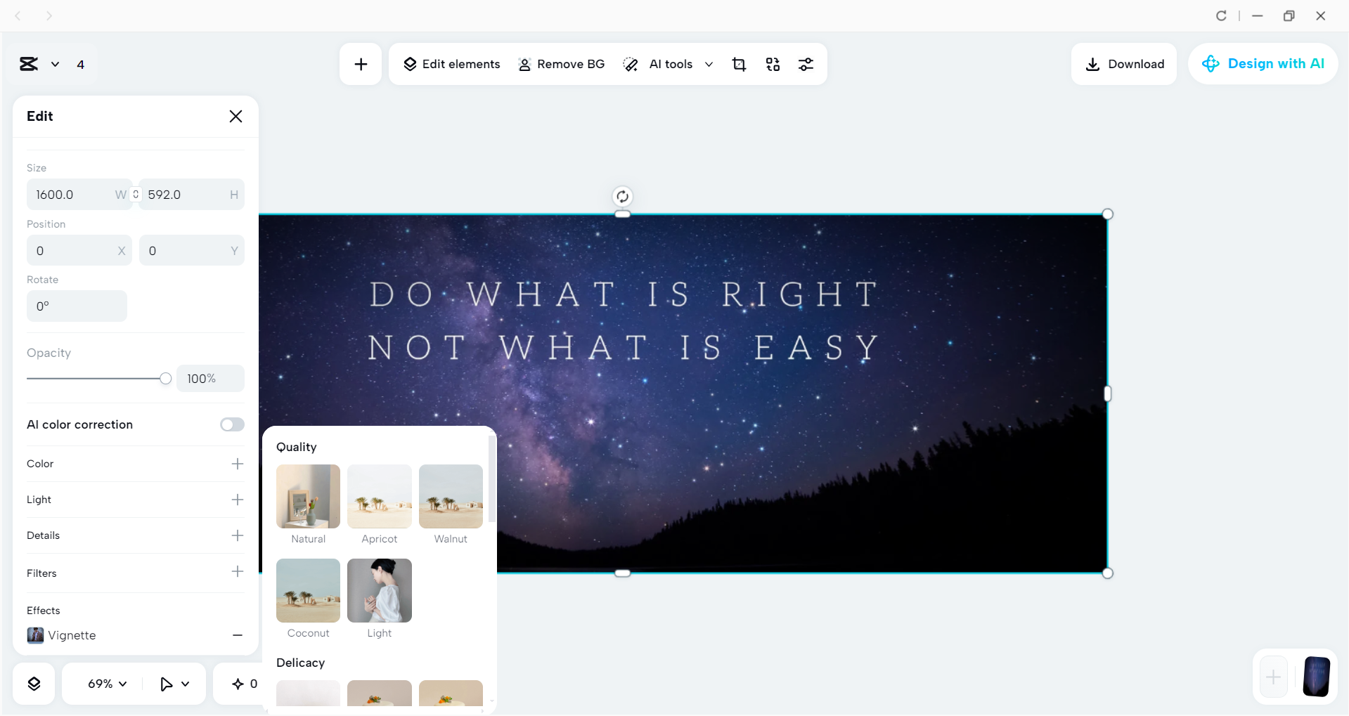 Interface of the CapCut desktop video editor - a user-friendly tool to edit Facebook cover photos