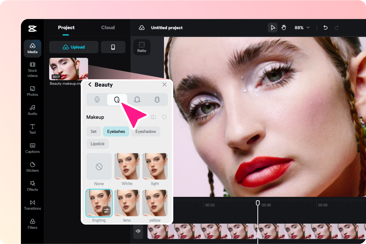 Utiliza la aplicación de maquillaje