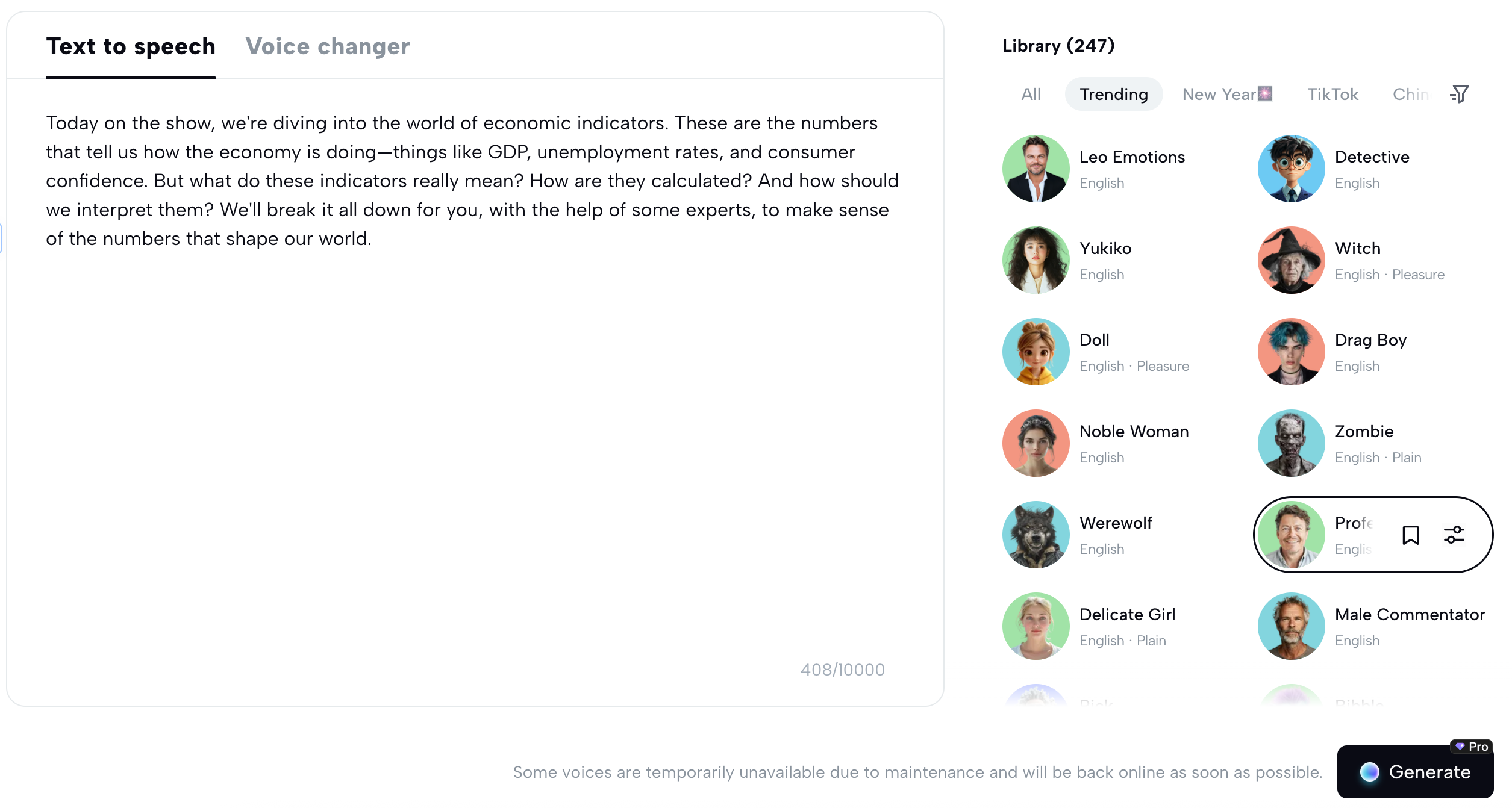 Generate Your Voiceover