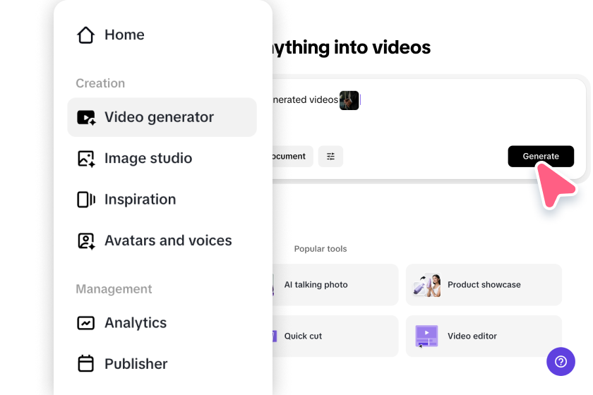 go to the video generator