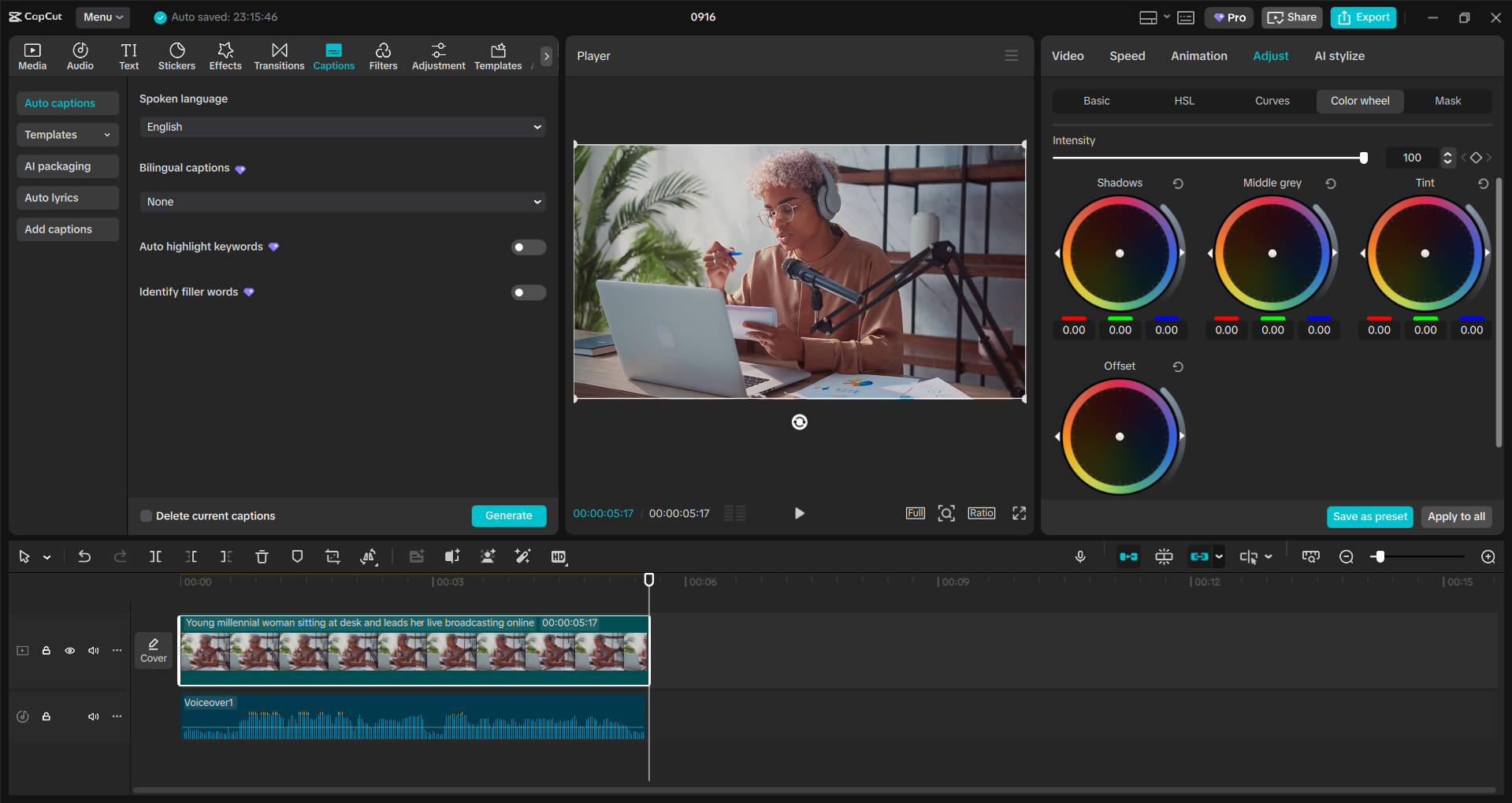 Interface of the CapCut desktop video editor - an easy to use video editor for PC