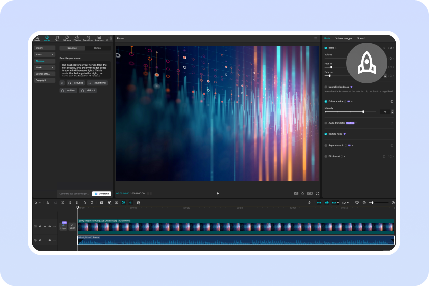 CapCut créateur de chanson IA pour la création rapide de pistes