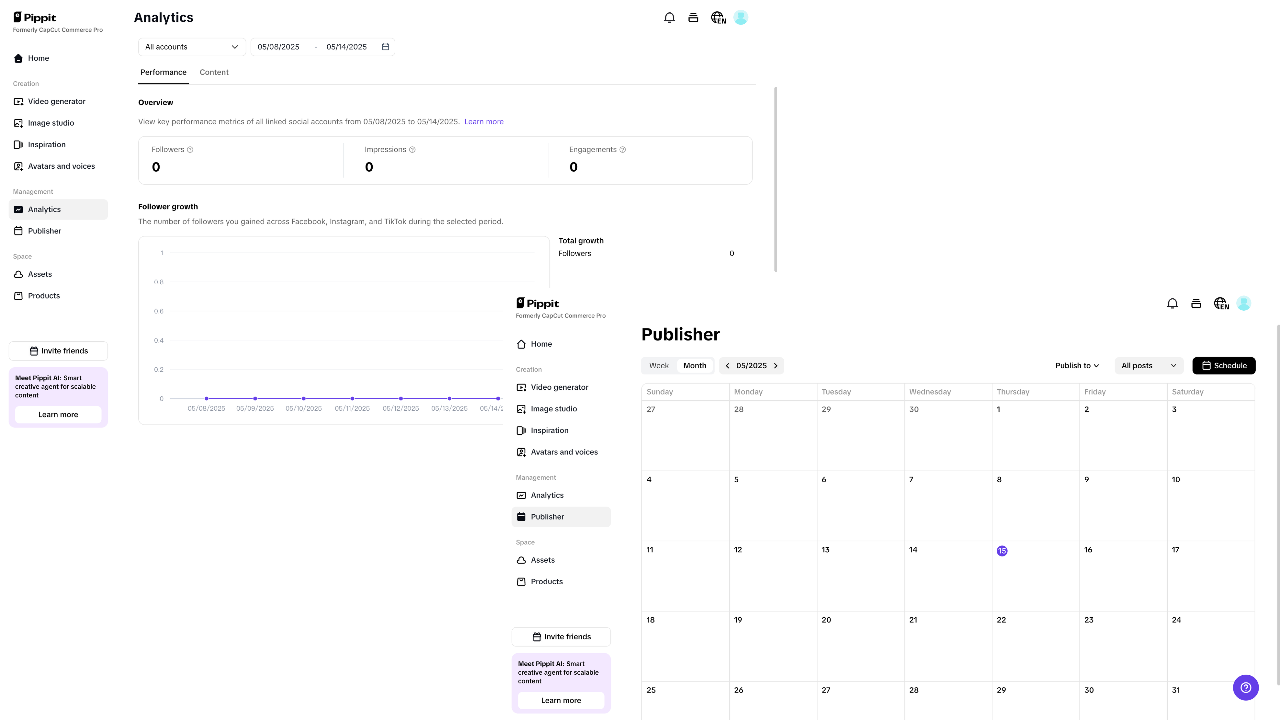 Auto publishing and analytics