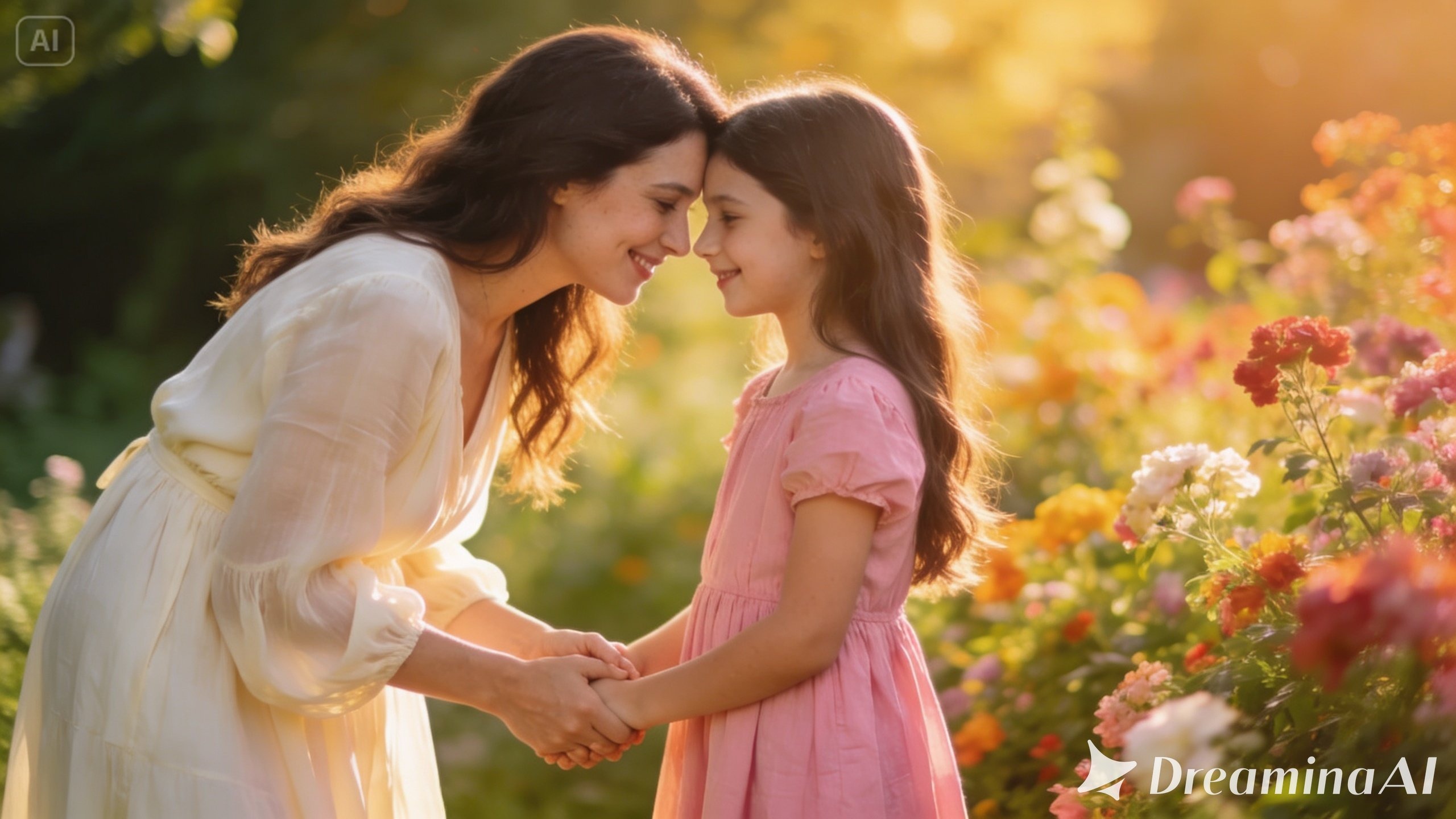 Presetare perfectă pentru scenă a cabinei foto de Ziua Mamei: paletă florală coezivă, recuzită și banner tipografic pentru imagini de eveniment intenționate.