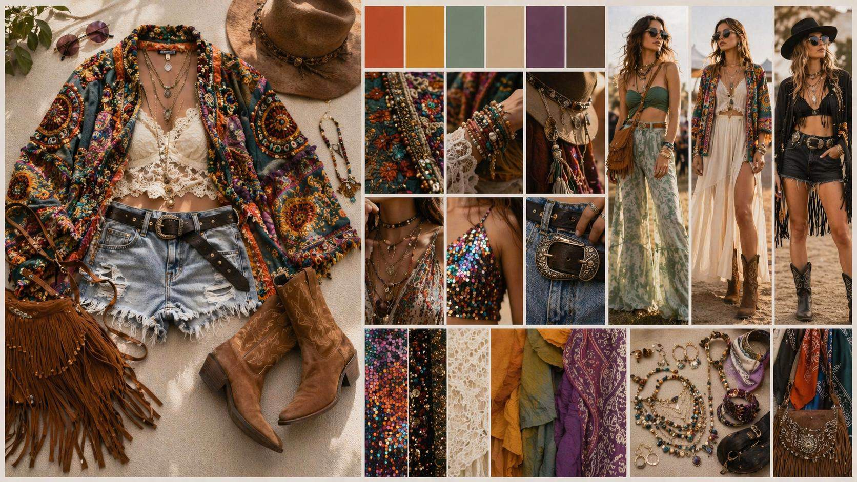 Dreamina AI outfit planner prompt example 6: Festival outfit board