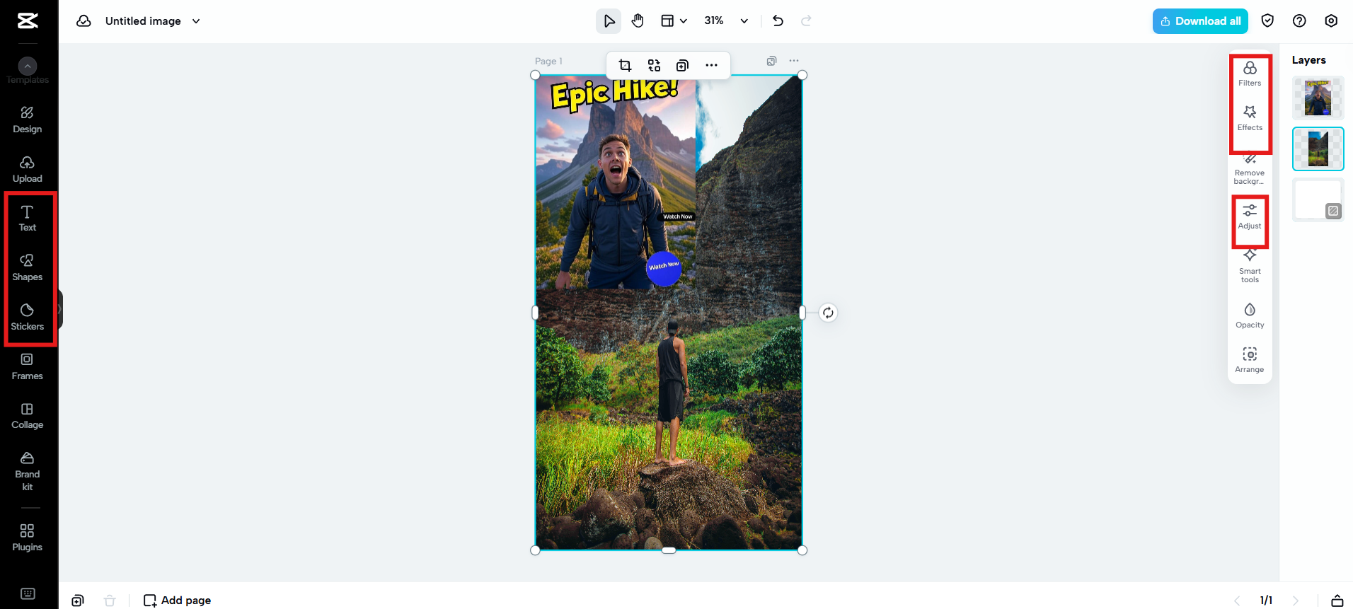 Passen Sie Text, Filter und mehr an