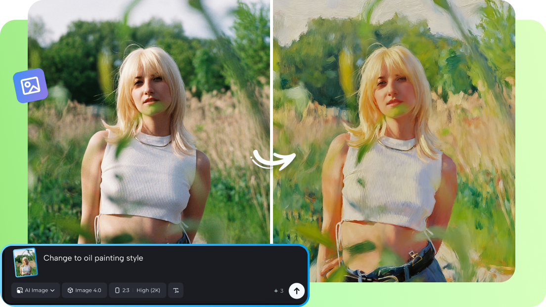 AI image resizer with style transfer