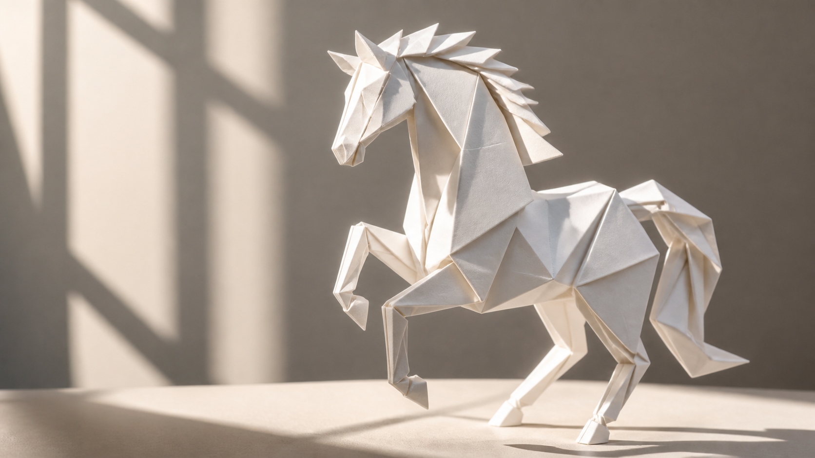 Crisp Origami-style Geometry prompt example 1 - Crisp Origami-style Geometry studio scene