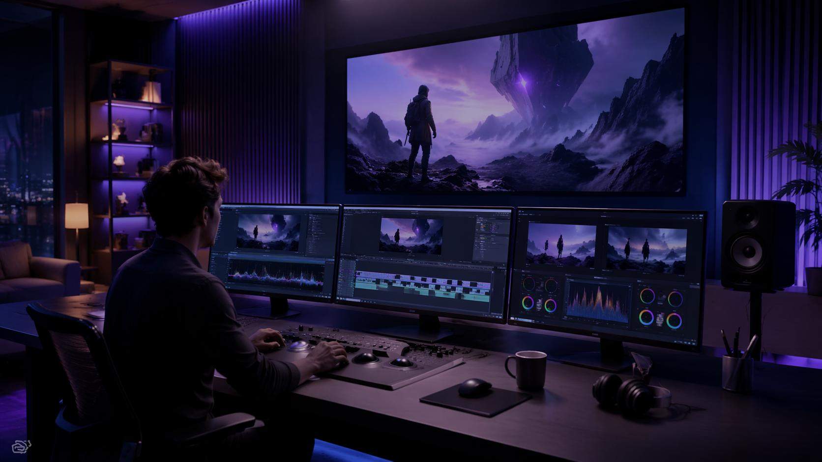 AI Video Post-Production mobile hero