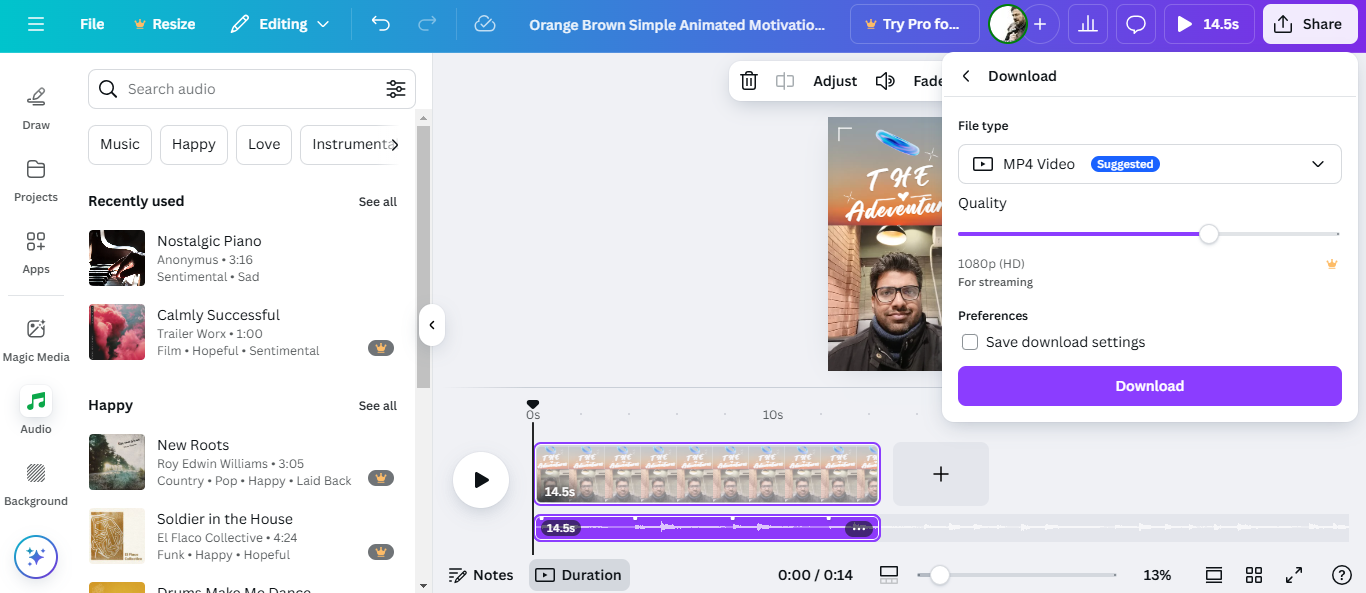 Download and share your Reel
